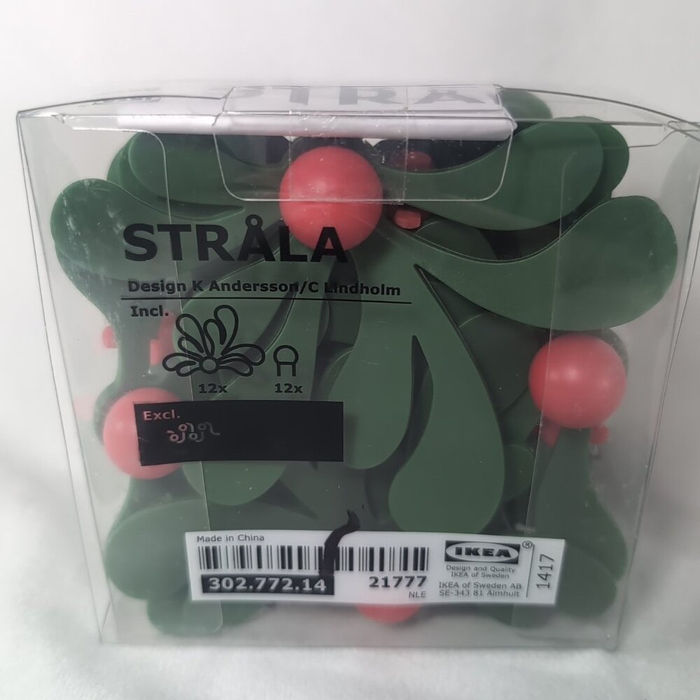IKEA Strala NEW 302.772.14 Mistletoe Red Berries Leaves Andersson Light Caps